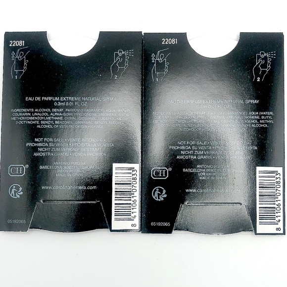 โค๏ธ 4 for $25 Carolina Herrera Bad Boy EXTREME Travel New on Card - Picture 2 of 2